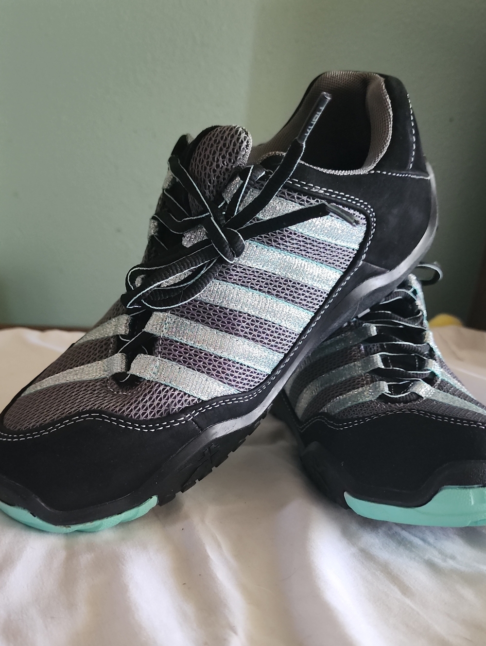 KURU Chicane Trail Hiking Shoes Black Mint Teal Comfort Women's Size 9.5 NWOB
